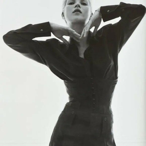 2001 Iconic Vintage Tom Ford for Gucci black corset shirt